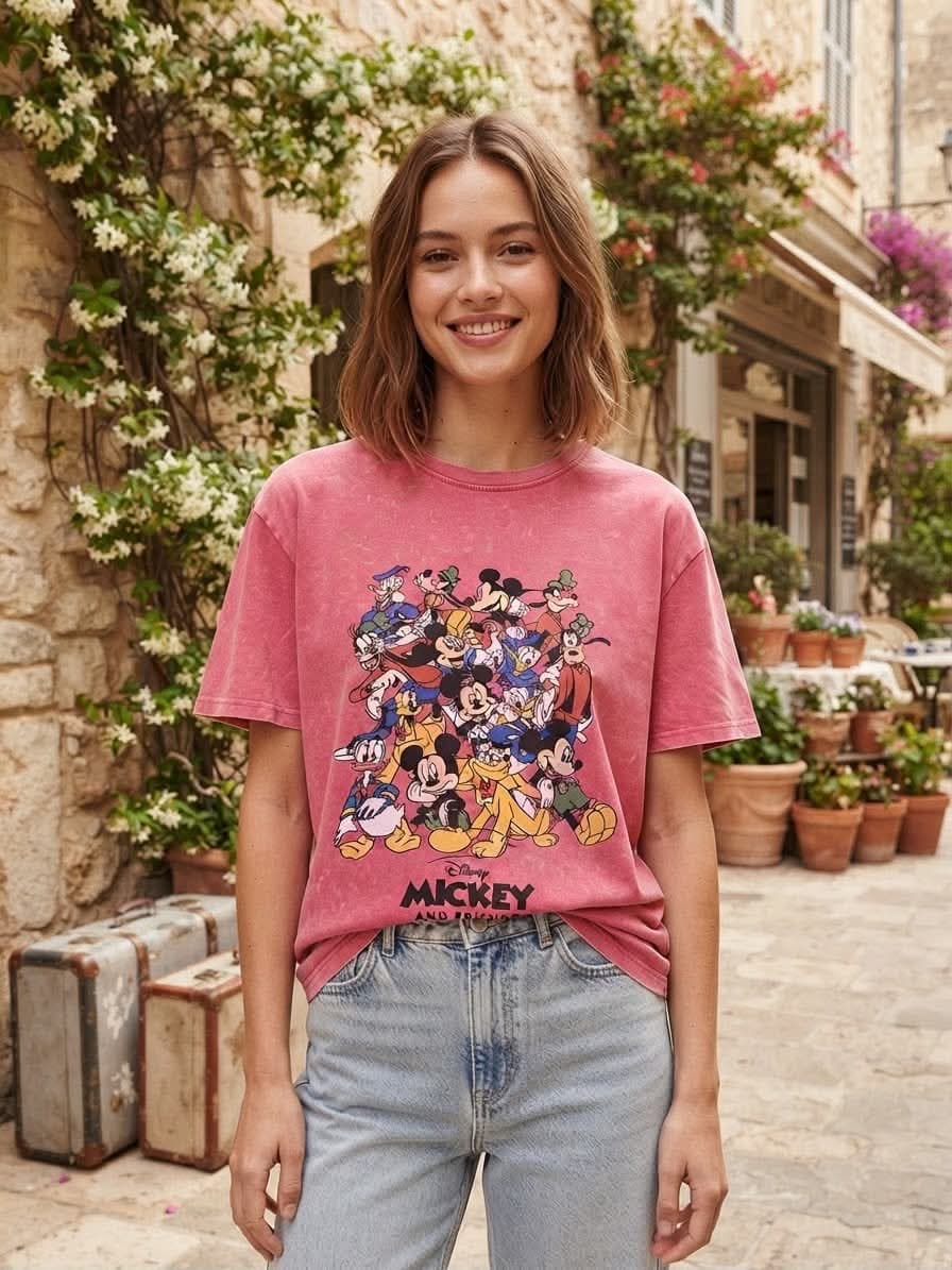 Z & M ACID WASH DISNEY OVERSIZED