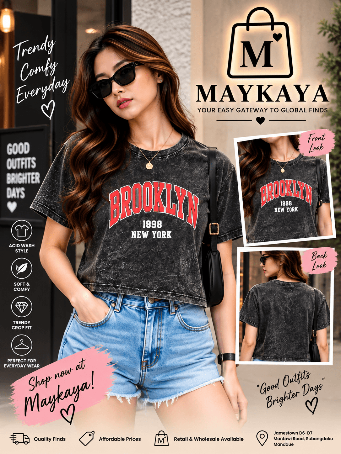 ACID WASH T-SHIRT CROPTOP
